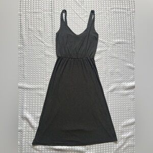 Chic Black and White Striped Midi Dress